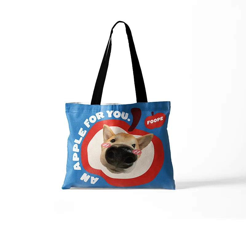 Custom Pet Simple Canvas Bags - Apple