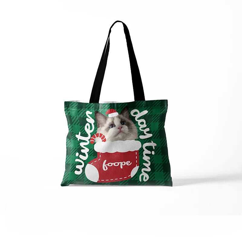 Custom Pet Simple Canvas Bags - Christmas