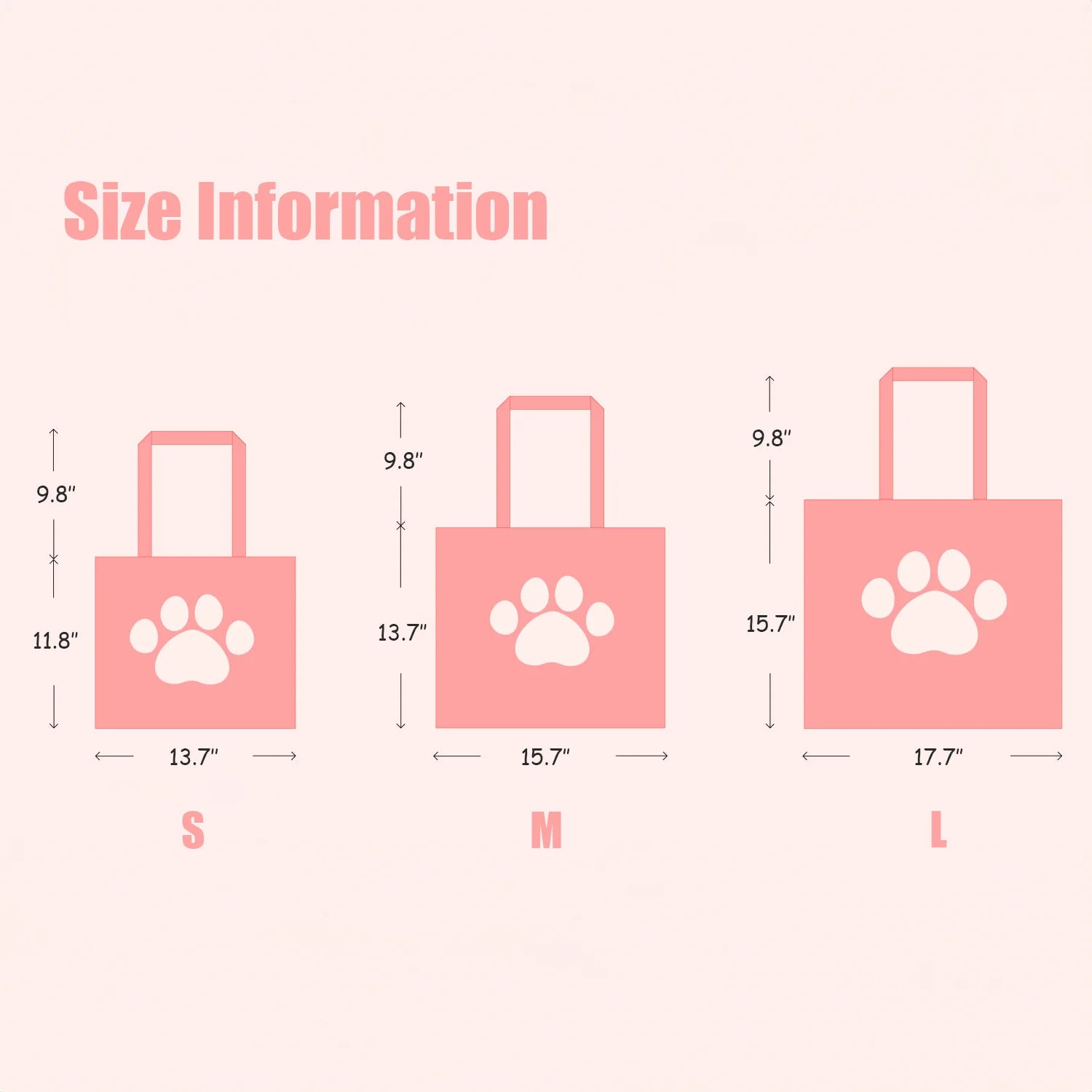Custom Pet Simple Canvas Bags - Size