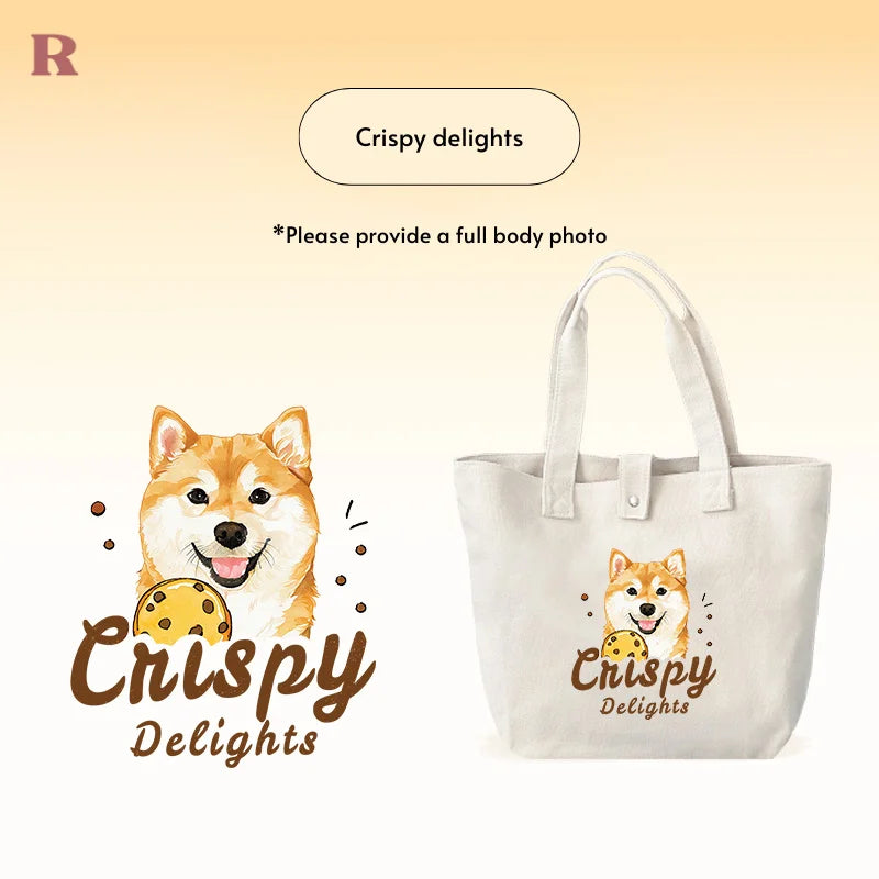 Custom Pet Tote Bag - Thick Cotton - Crispy delights