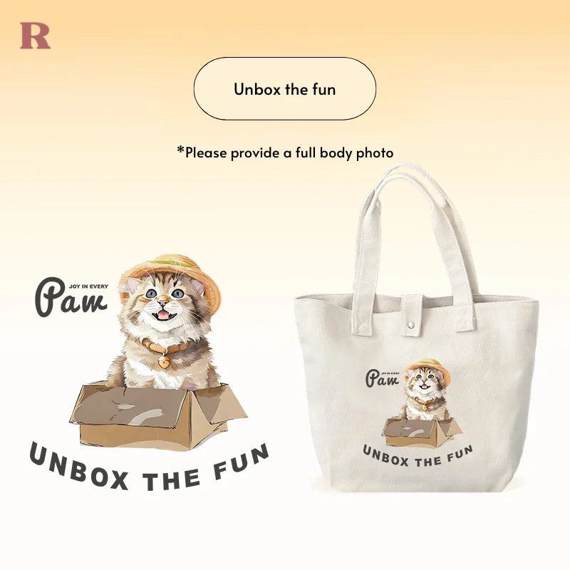 Custom Pet Tote Bag - Thick Cotton - Unbox the fun