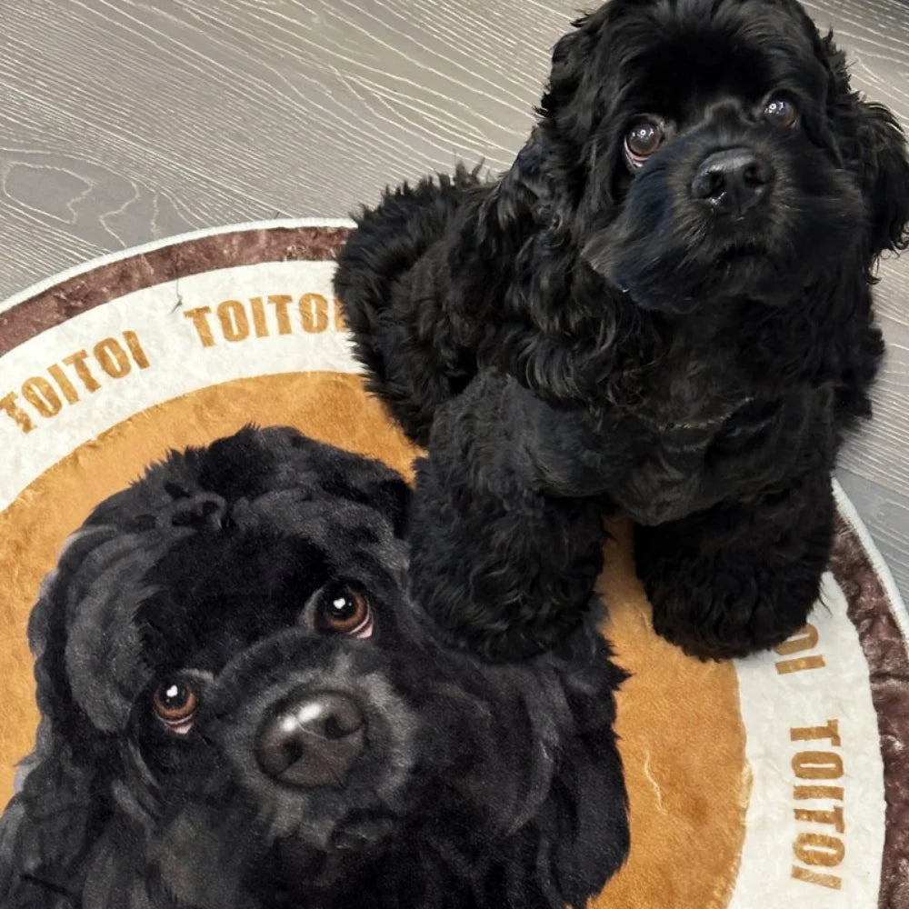 Personalized Pet Illustration Hand-painted Round Rug