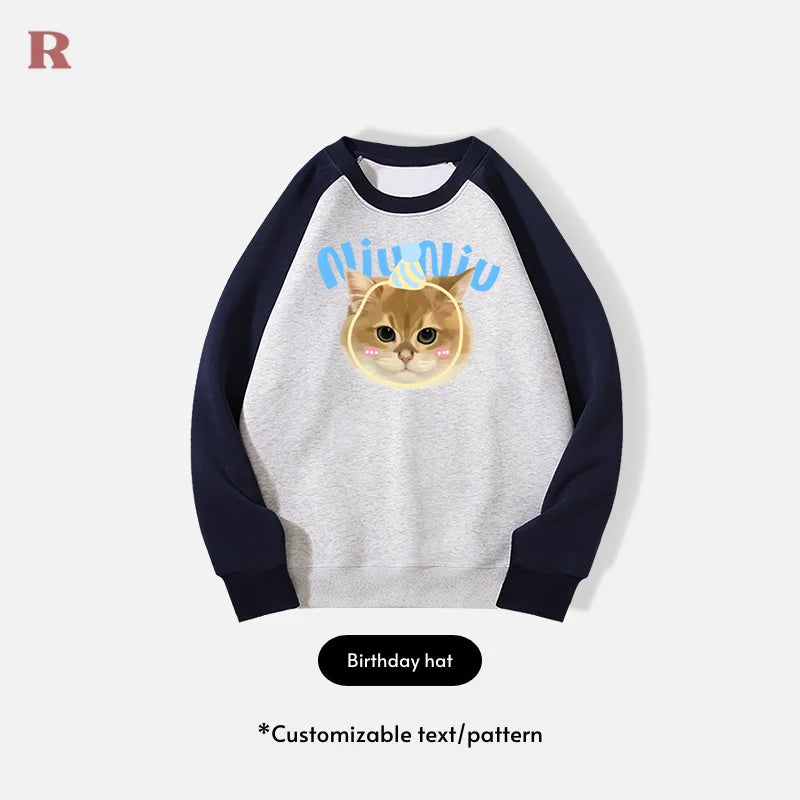 Personalized Pet Pullover Sweatshirt - Birthday hat