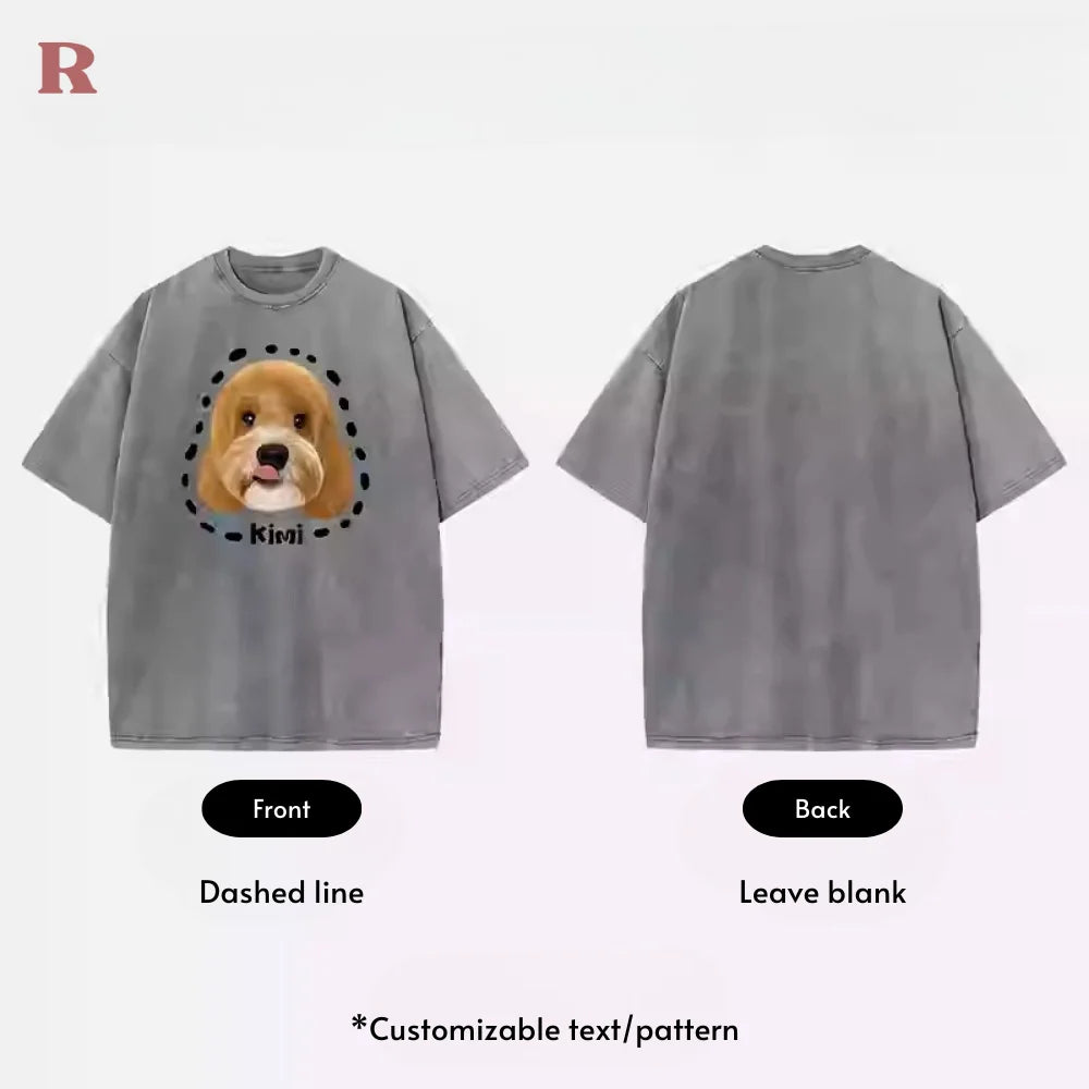 Personalized Pet Cotton T-Shirt - Washed Distressed
